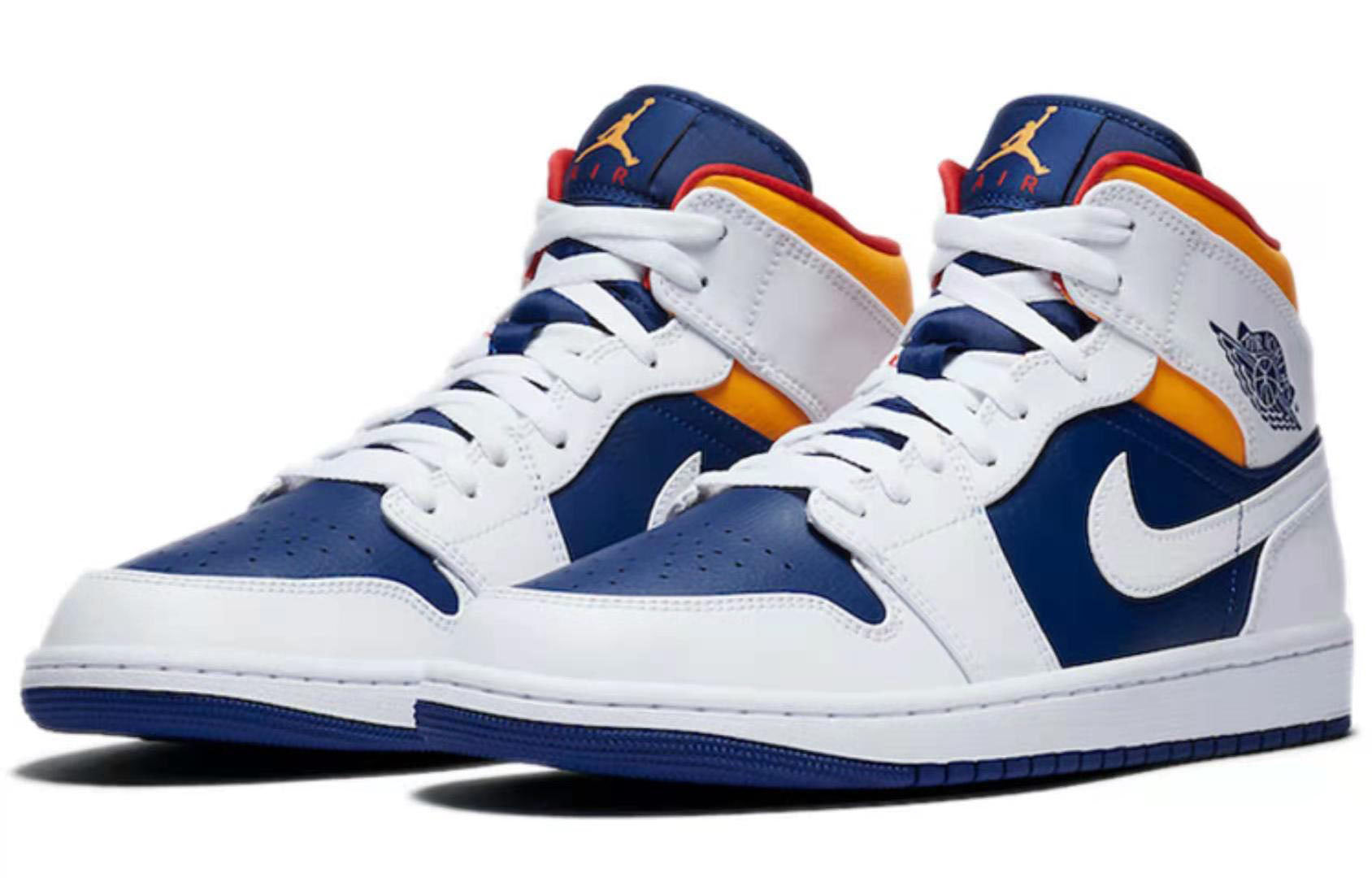 air jordan 1 mid white and blue