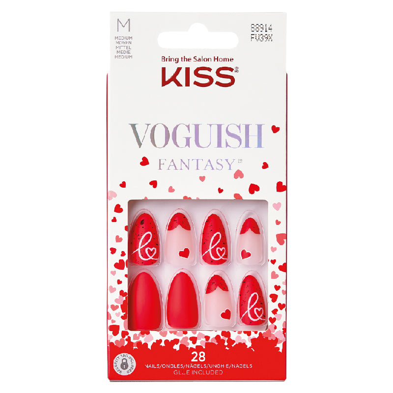 KISS UÑAS POSTIZAS VOGUISH FANTASY FV39X VALENTINES - ODARA PROFESSIONAL