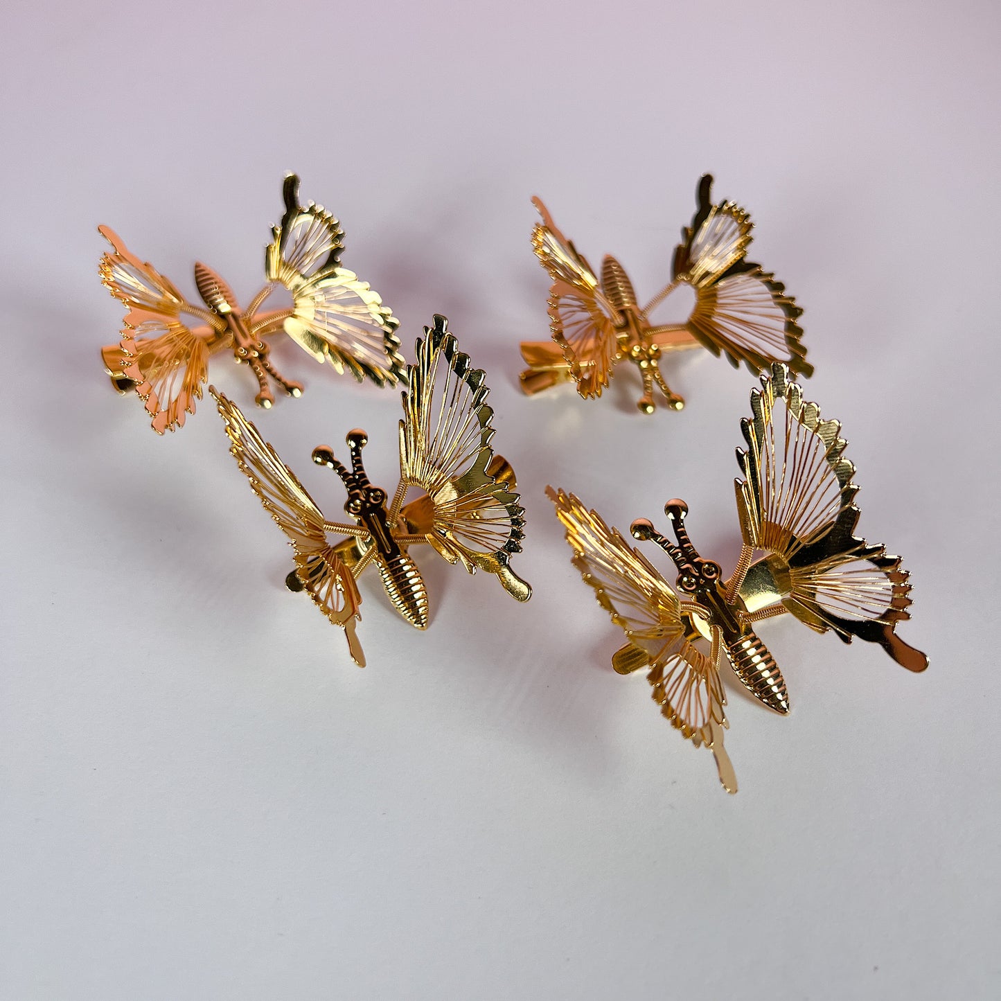 Gold Butterfly Alligator Clips With Moving Wings | 90s Hair accessorie –  curlhalo