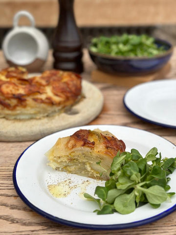 Welsh Onion Cake with Caerphilly