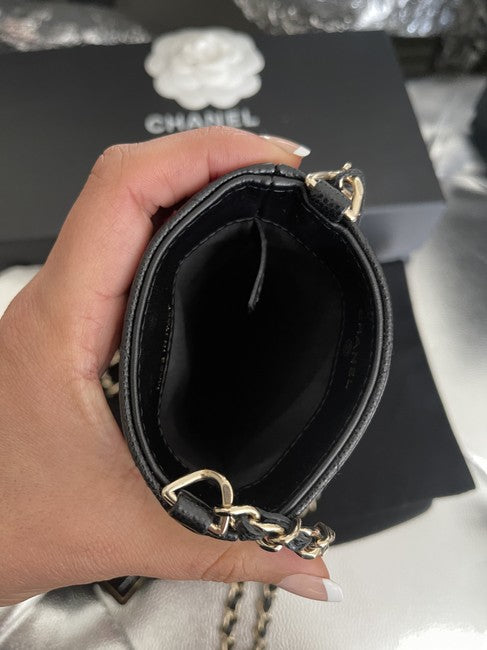 chanel phone holder with chain 2020