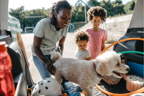 Family and dog