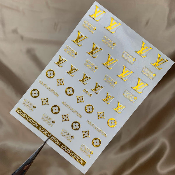 Small Typography Nail Art Sticker / Holographic Gold – Daily Charme