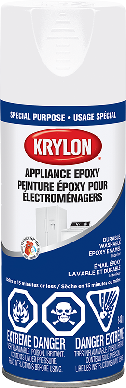 3 Krylon White Appliance Epoxy Enamel Paint Spray Fast Drying 12oz 3201