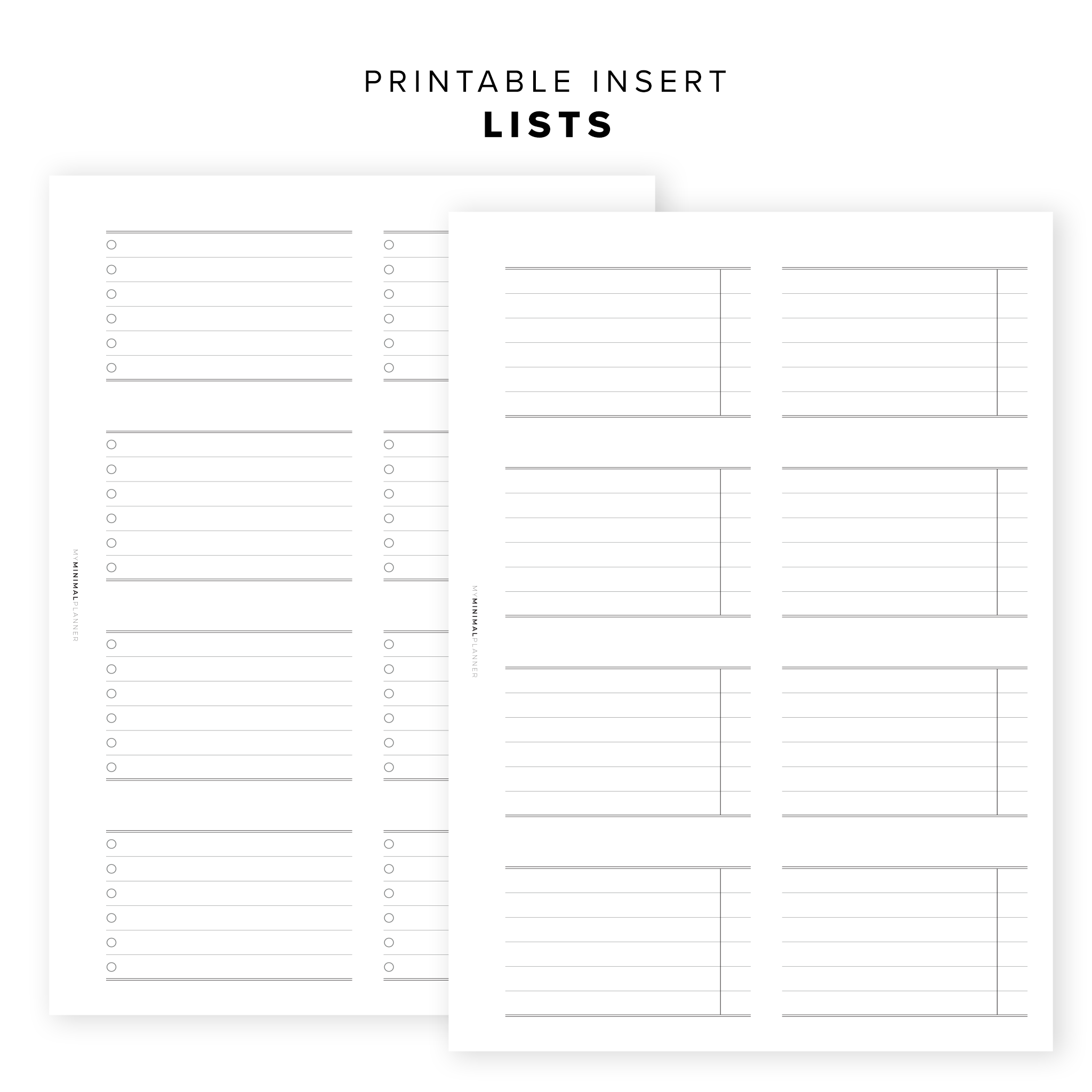 PR189 - The Spicy List - Printable Insert – My Minimal Planner
