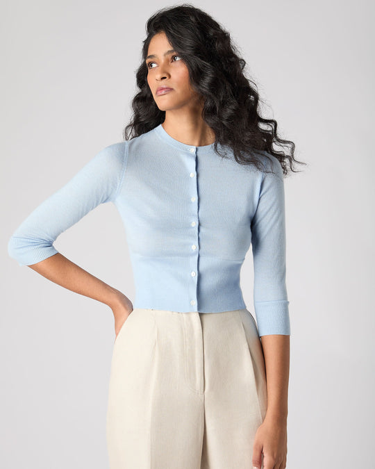 Pale Blue Cashmere Lachlan Cardigan