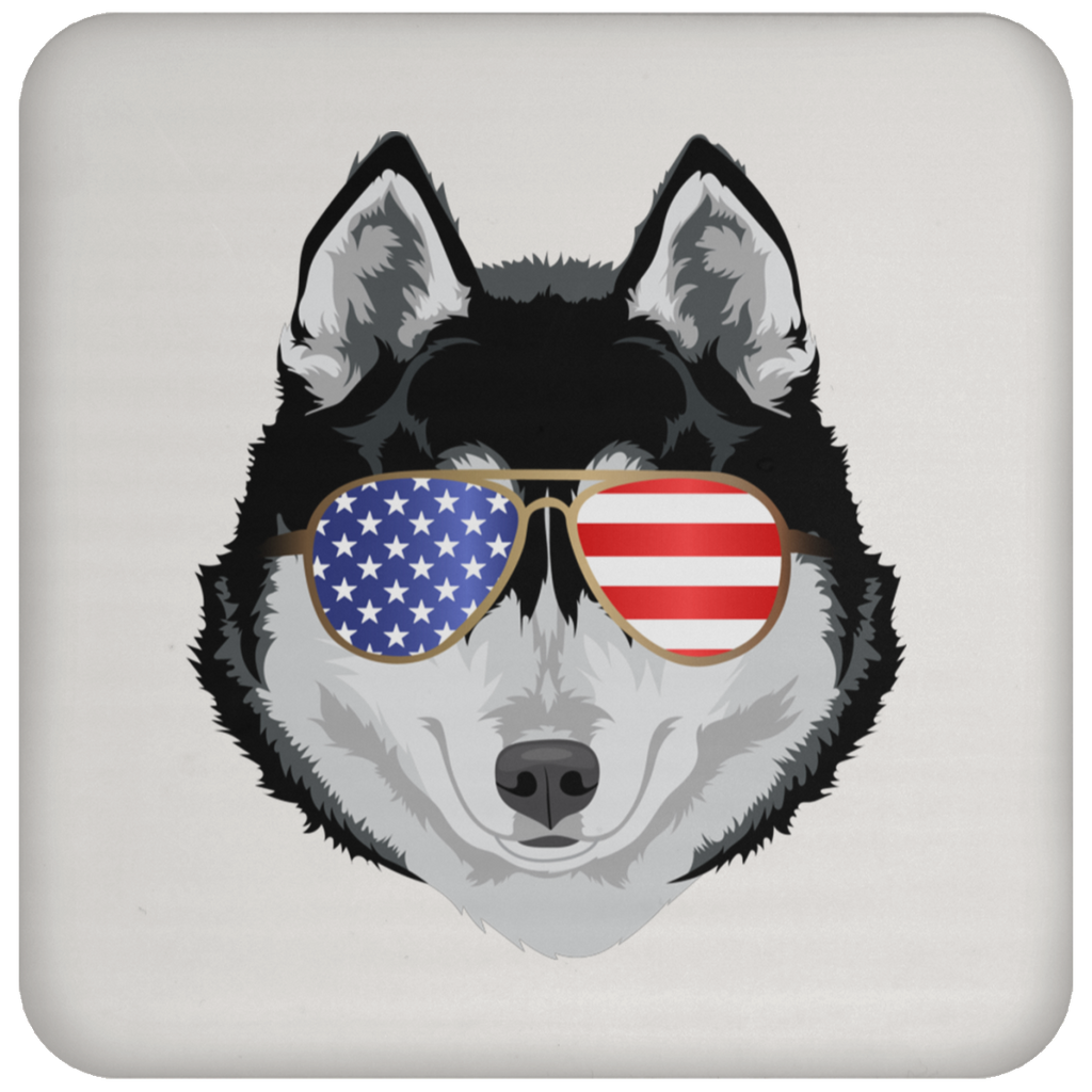 Patriotic Husky Coaster