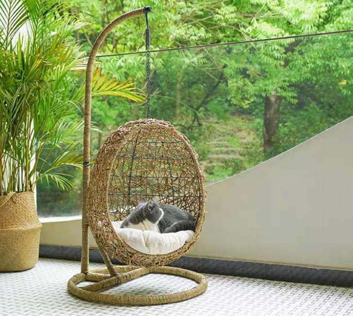 ハンドメイドの藤編みペットベッド犬犬ソファチェア猫猫姫小ベッド巣四季通用可解6