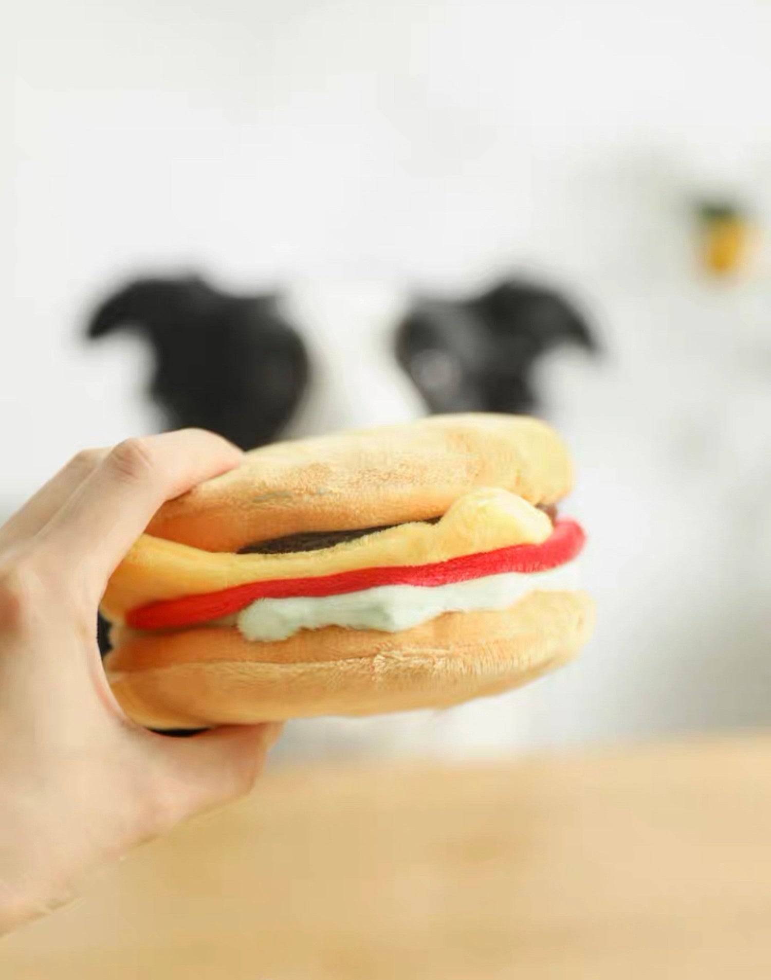 a hamburger that looks like a dog