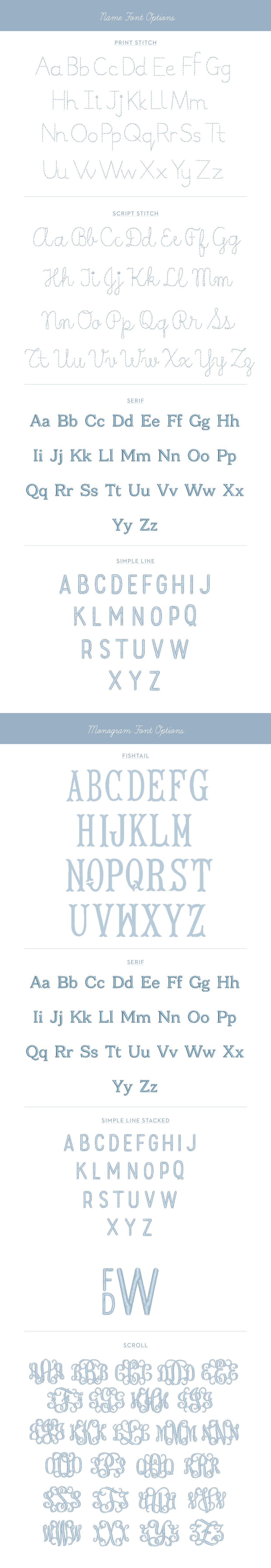 name and monogram fonts