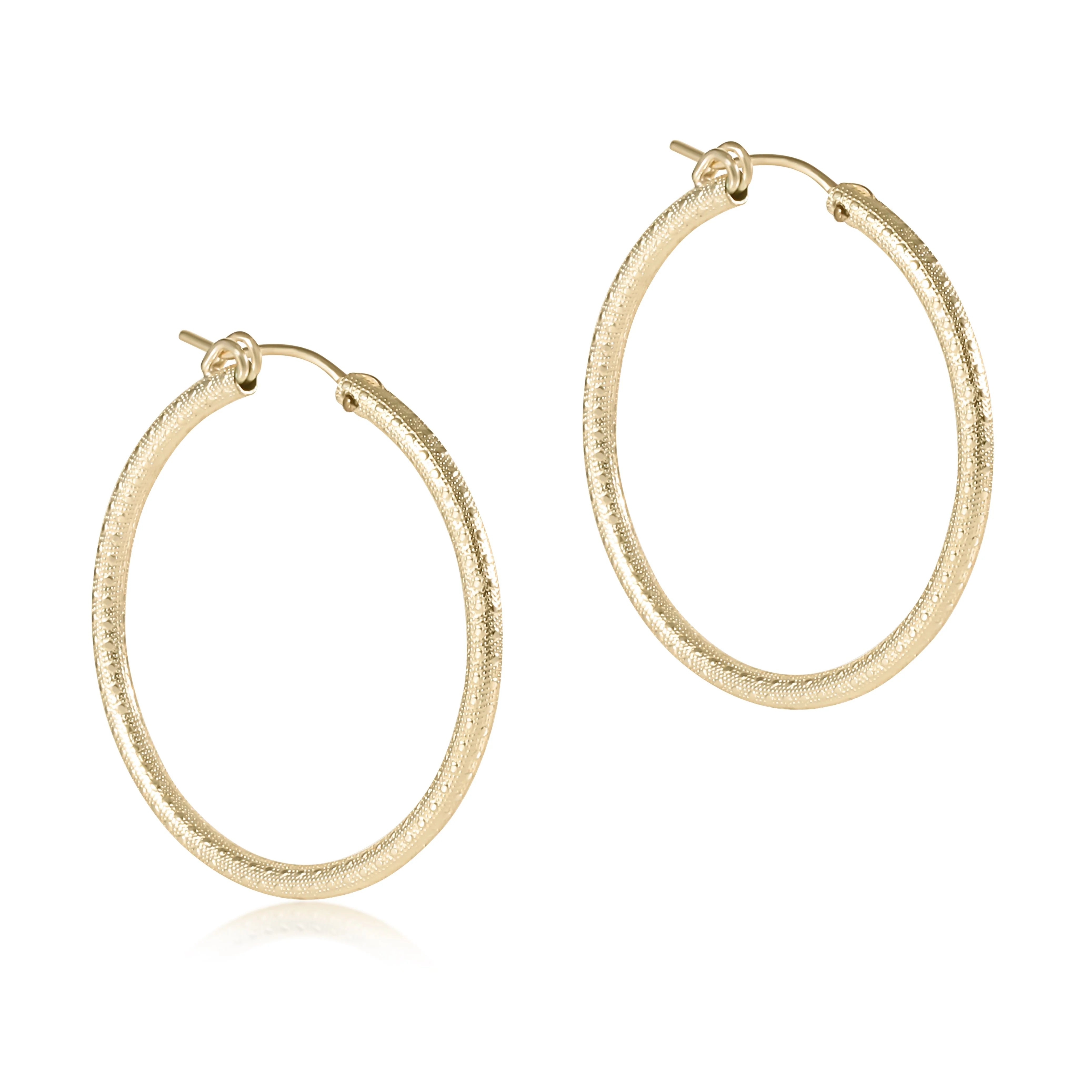 Round Gold 1.25” Hoop - Textured