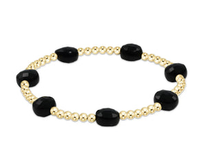 Admire Gold 3mm Bead Bracelet Faceted Onyx - Willow Hill Marketplace