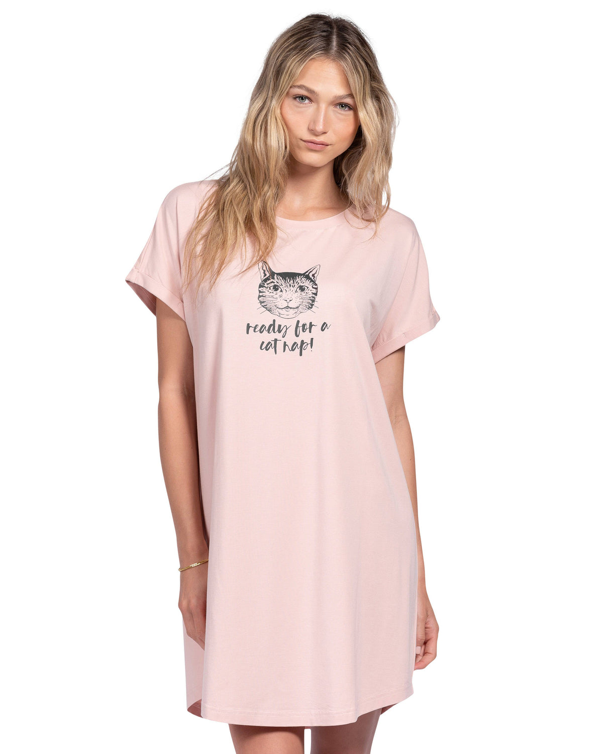T Shirt Dress Ready For A Cat Nap Lattelove Co 0085