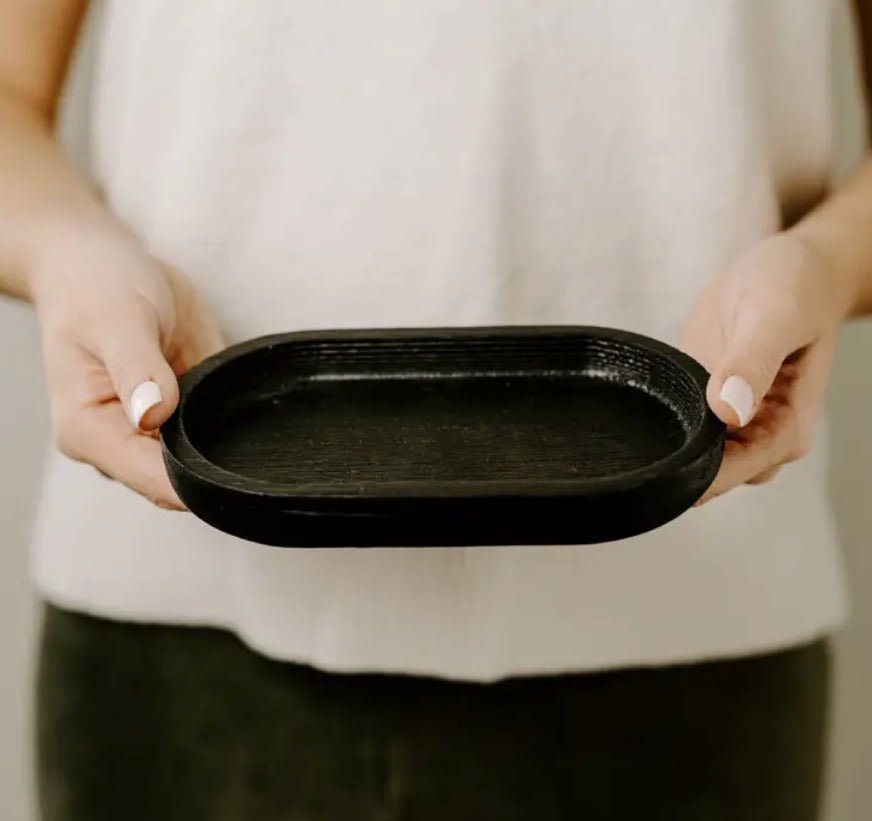 Serving dish 30x3,5cm wood black Pale