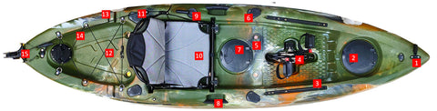 9ft pedal drive fishing kayak sit on top