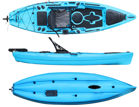 11' Rubicon Fin Pedal Drive Fishing Kayak | 500lbs capacity | oceans lakes  rivers