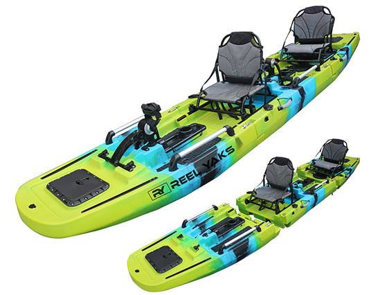 13.8ft Rocket Tandem & Solo Modular Fin Drive Pedal Fishing Kayak