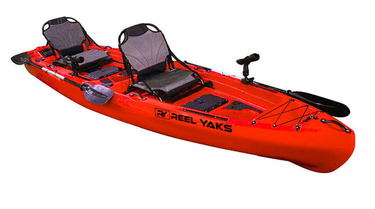  Kayak de pesca en tándem, 2 o 3 personas, 12.5 pies sentado  en la parte superior, Capacidad de 550 libras con carrito de kayak, Ocean  Lakes Rivers