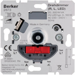 Berker 2873 - Dimmer - Drehregler - Metallisch - Metall - Kunststoff - 230 V