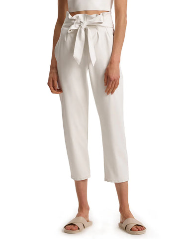 FAUX LEATHER WHITE PAPERBAG PANT