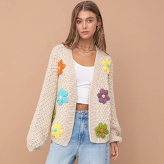 Knit Flower Cardigan