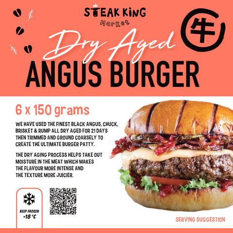 Steak King Dry Aged Beef Burger patties packs