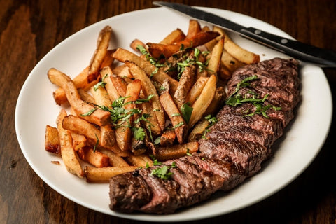 Flat Iron Steak And Hand Cut Chips