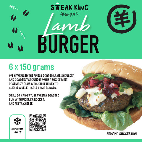 Steak King lamb burger patties pack