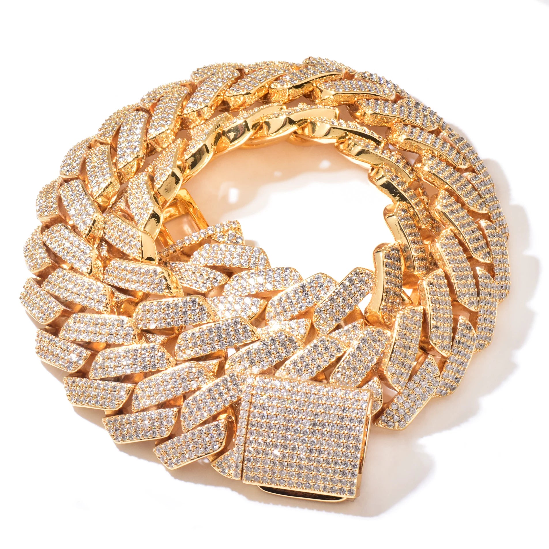 20mm 3-Row Full Pave Miami Cuban Link