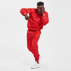 Men's Streetwear Red Tracksuit with White Stripes