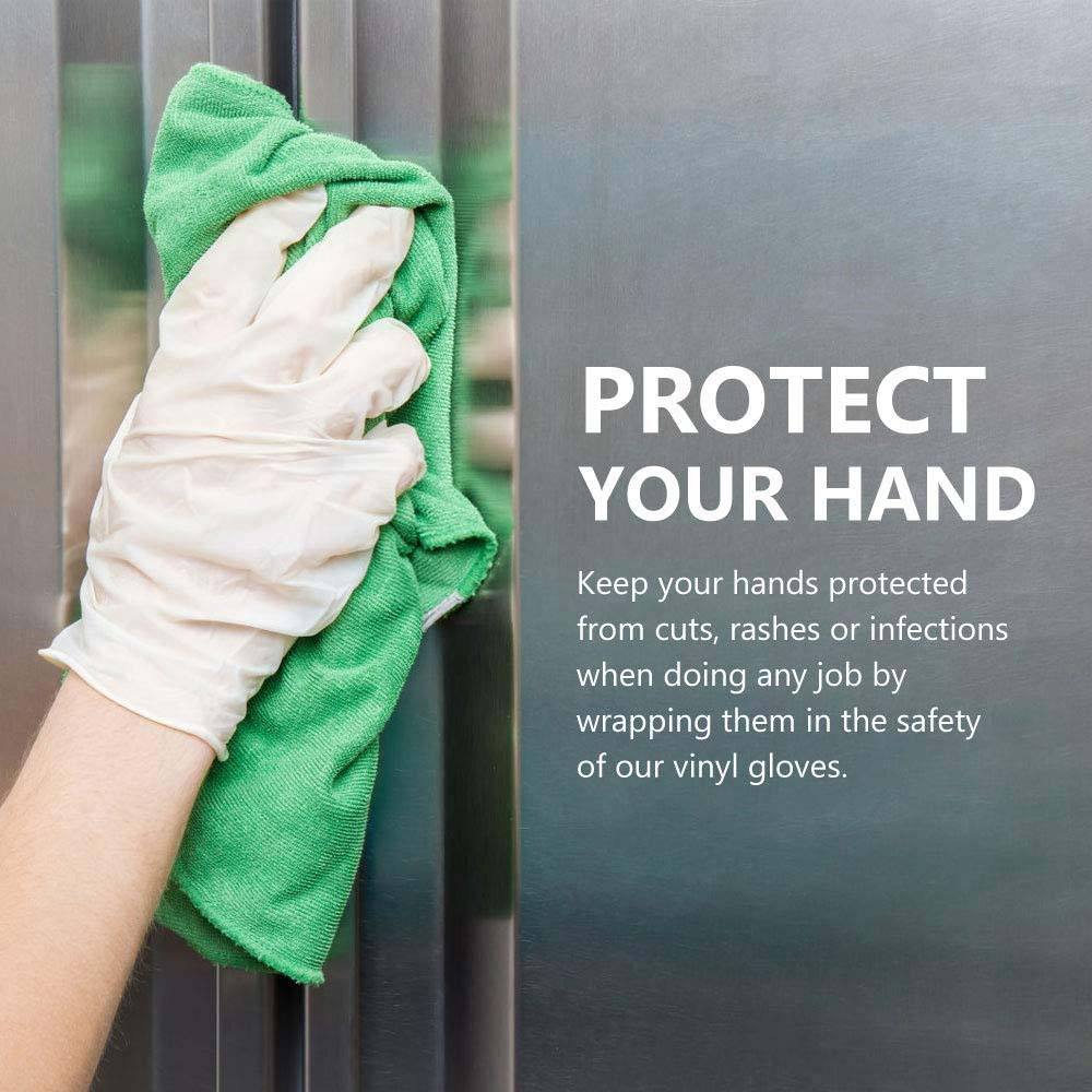 keep your hands protected while cleaning by wearing HandCare Vinyl Gloves