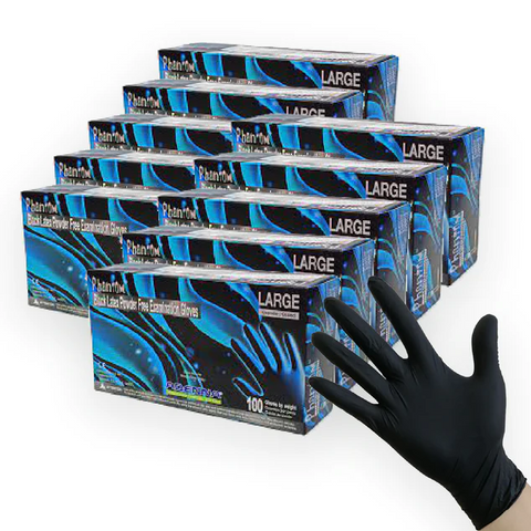 Order Black Latex Gloves (4 Mil)