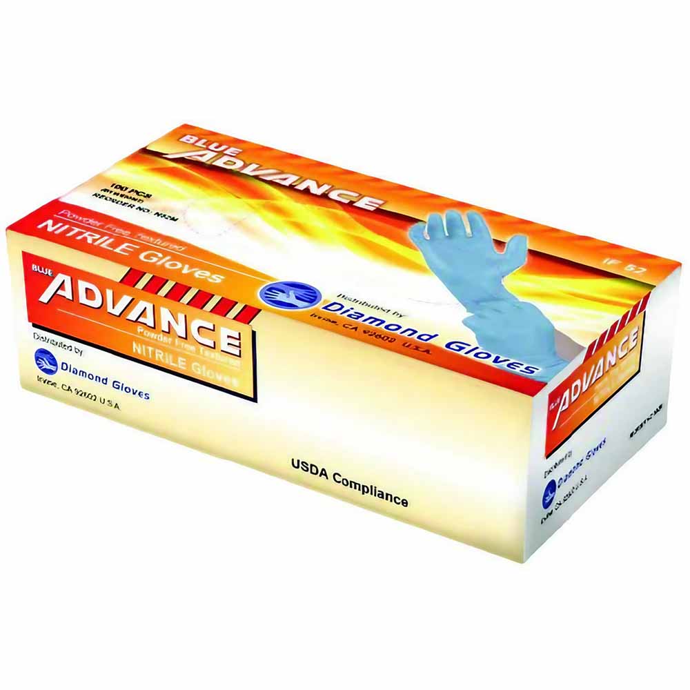 Diamond Gloves ADVANCE Blue Nitrile Gloves