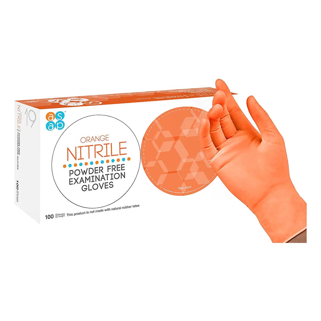 ASAP Orange Nitrile Gloves