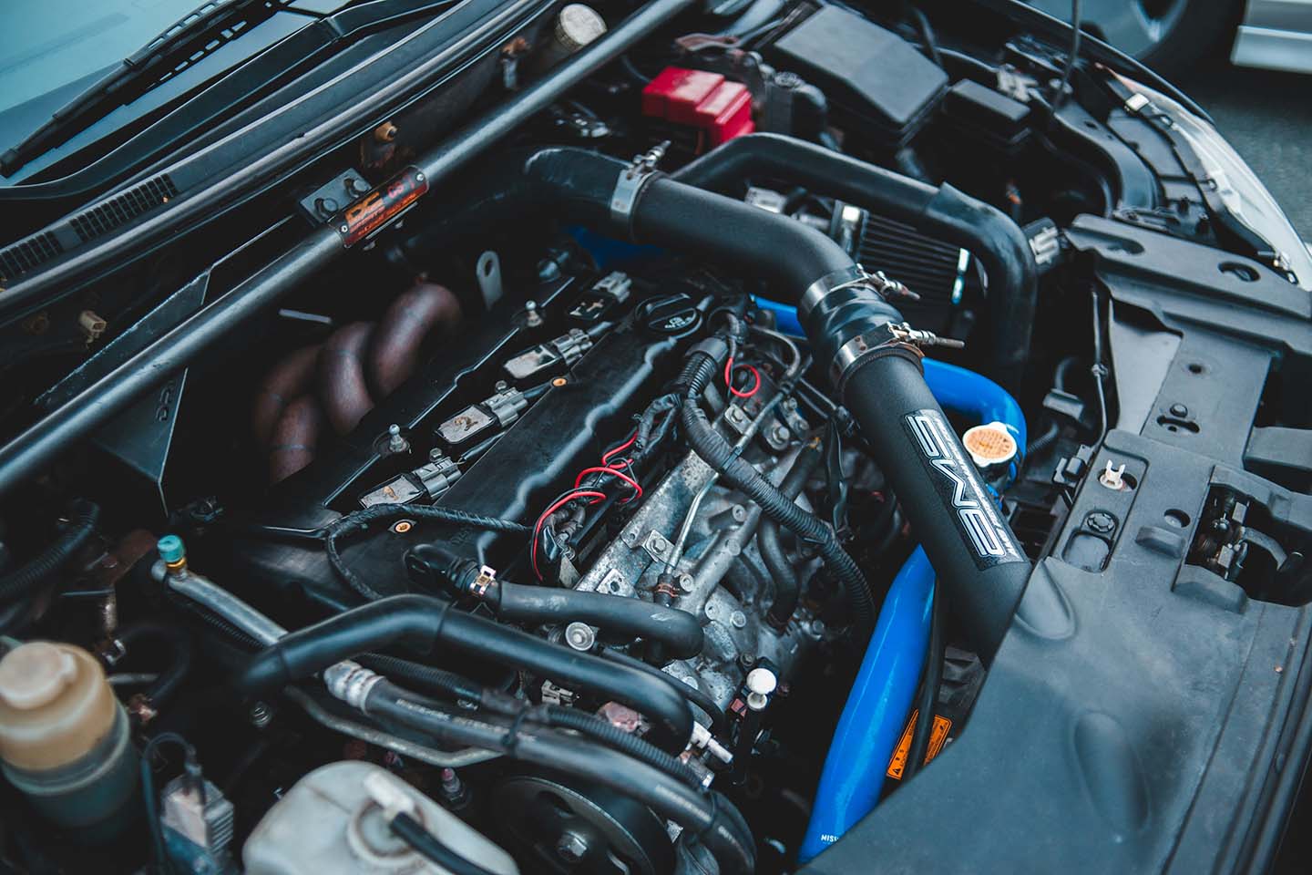 car engine from above