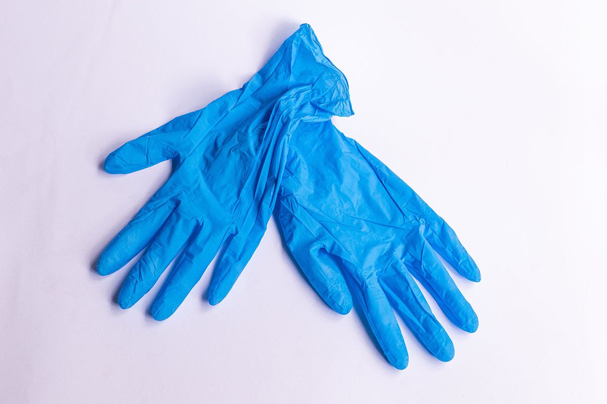 Pair of blue gloves