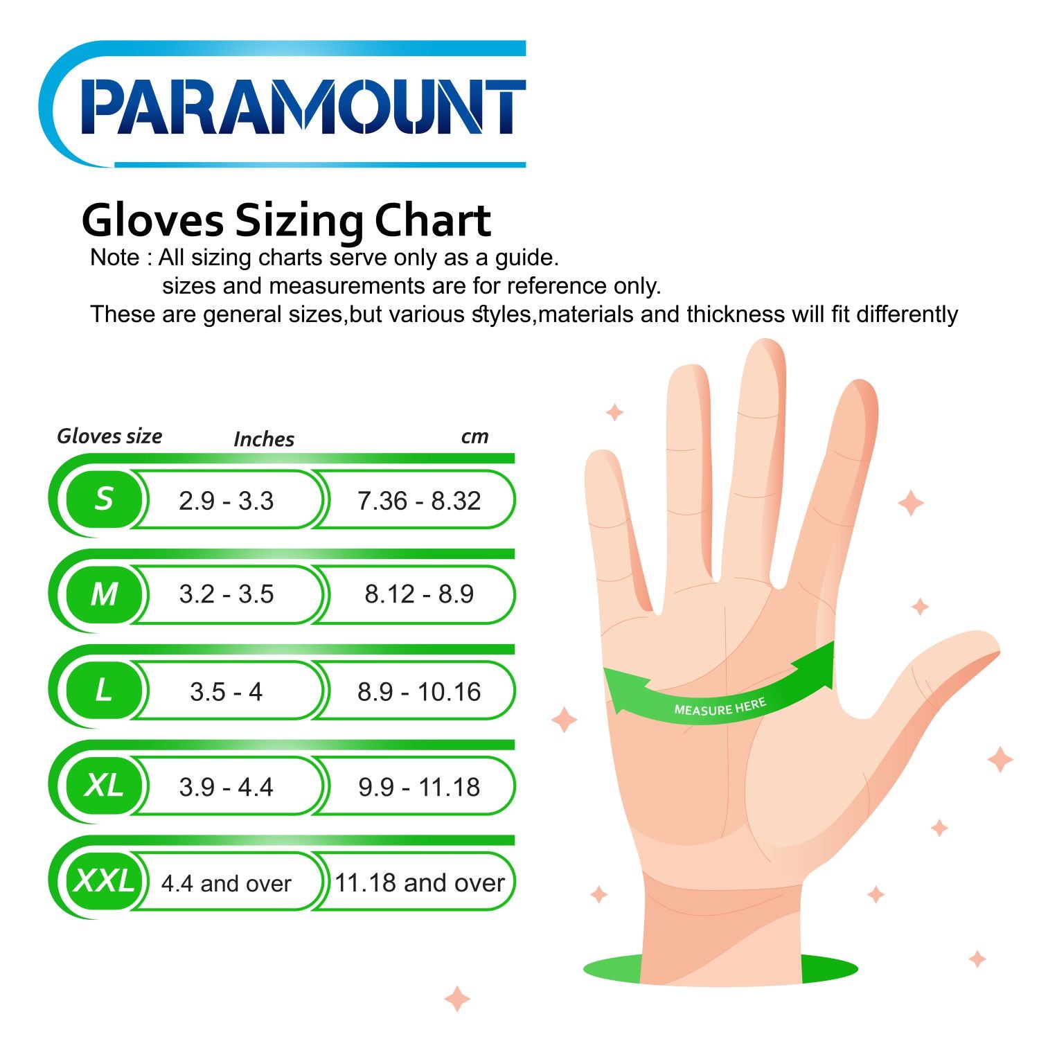 Clark Nitrile Gloves Size Chart