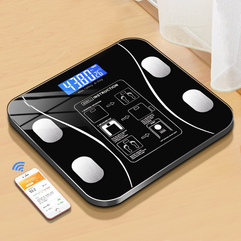 Bluetooth Body Fat Scale with Free iOS and Android App,Wireless Digital  Body Fat Weight Scale