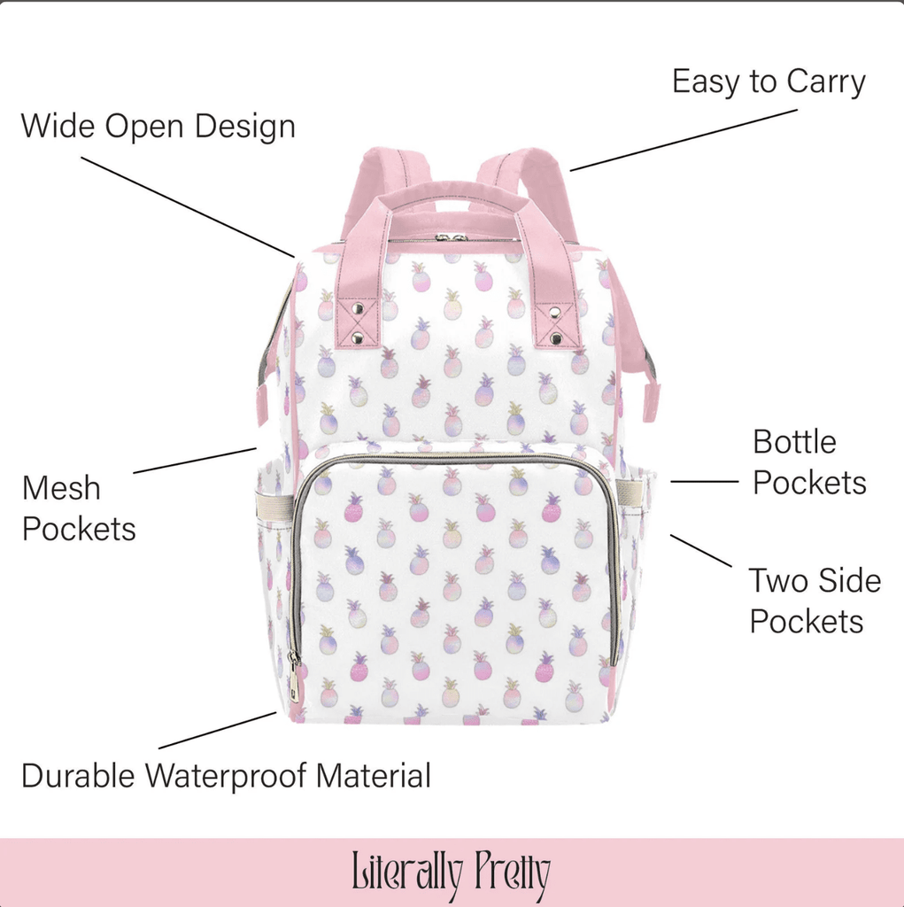 Multifunctional Backpack with Cute Pineapple Patterns