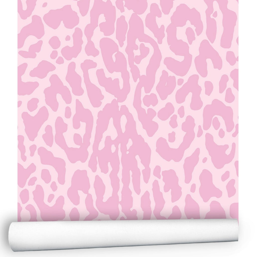 Pink Cheetah Print Wallpaper, Cute Animal Print Pink Preppy Wall