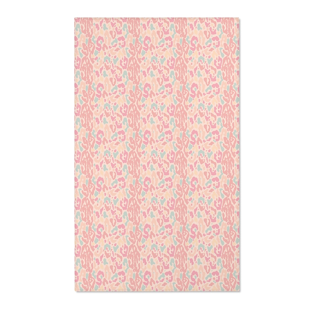 Pastel Cheetah Rugs Blush, Pink Animal Pattern Rug