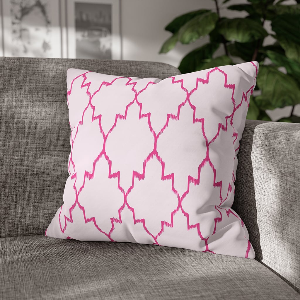 Boho Pillows Ikat Hot Pink