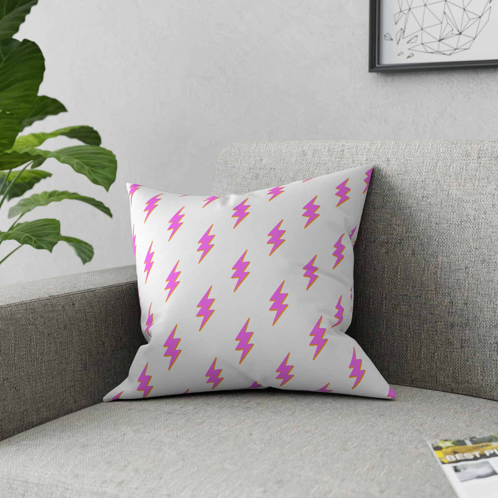Preppy Throw Pillow with Lightning Bolts - Preppy Room Decor