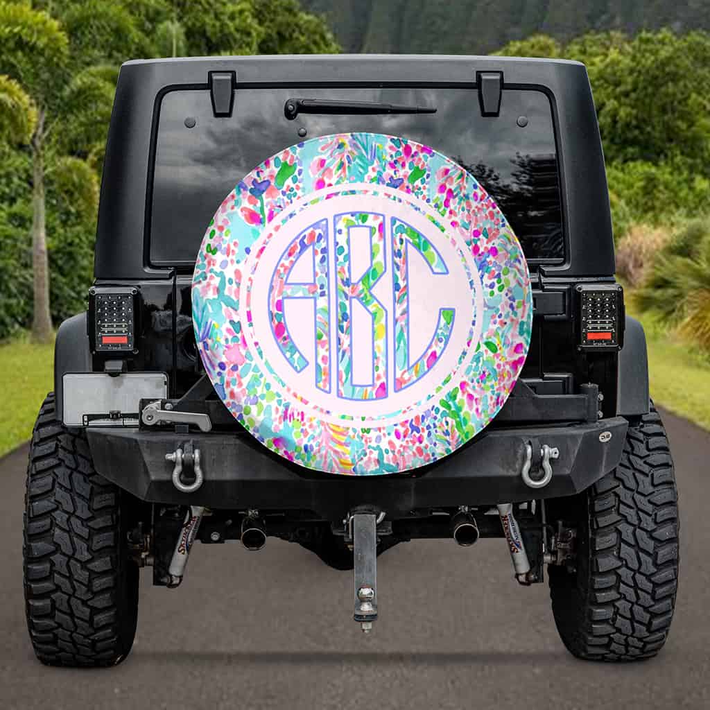 Custom Spare Tire Cover Monogrammed Preppy - Car Decor Accessories –  Literally Pretty