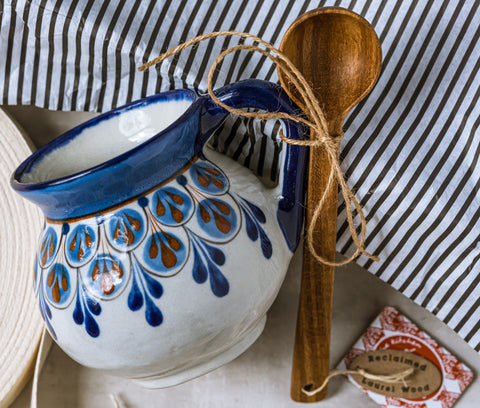 Guatemala/ Hand painted stoneware mug and coffee scoop
