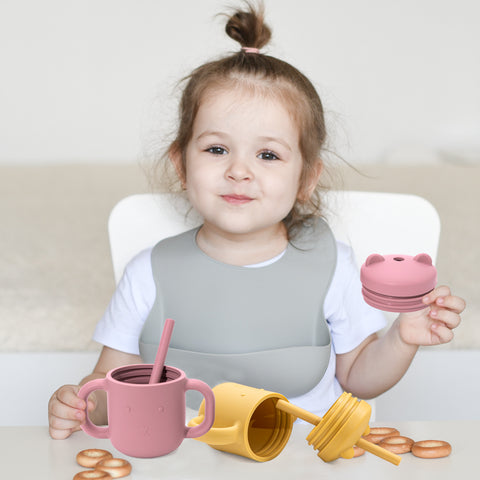 Verre pour enfants avec paille en silicone sans BPA I Little Bear ™ – Three  Hugs - Puériculture, Mode et Accessoires de bébé