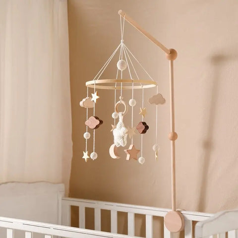 Support mobile bébé en bois à décorer - 24 cm