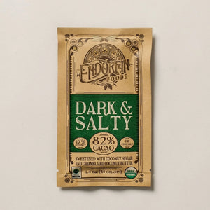 Sea Salt Dark Chocolate Bar 82% Cacao - Endorfin Foods