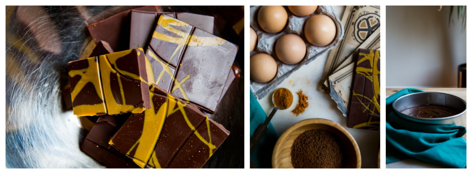 Madras Curry Chocolate Cake Ingredients (Eggs, Madras Curry Coconut Mylk Bar, Curry Powder, Almond Meal)