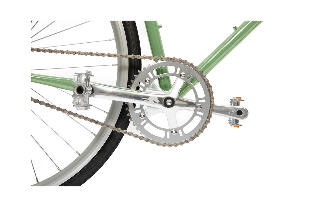 Bike Crankset of Steed Bike Woodland Green Single Speed Bike